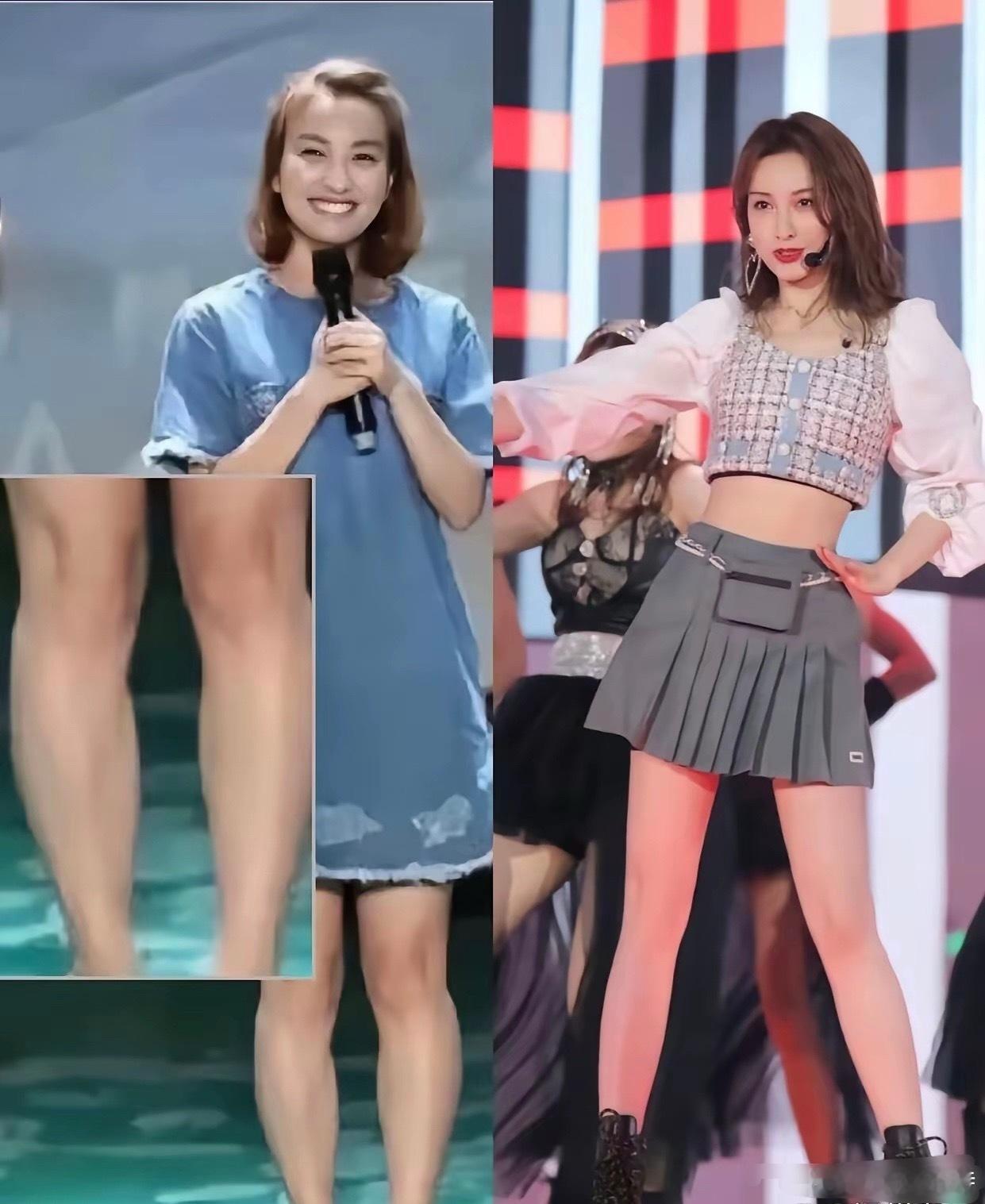 吴昕在腿上是真的下功夫了，以前小腿是肌肉腿，现在直接瘦成了腿精本精