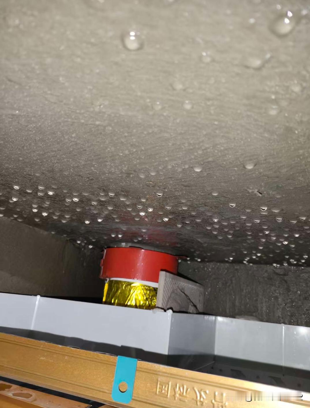 没招了，天花板上都是水珠，到底哪里漏水啊楼上根本没有装修，水看起来又不像是漏下