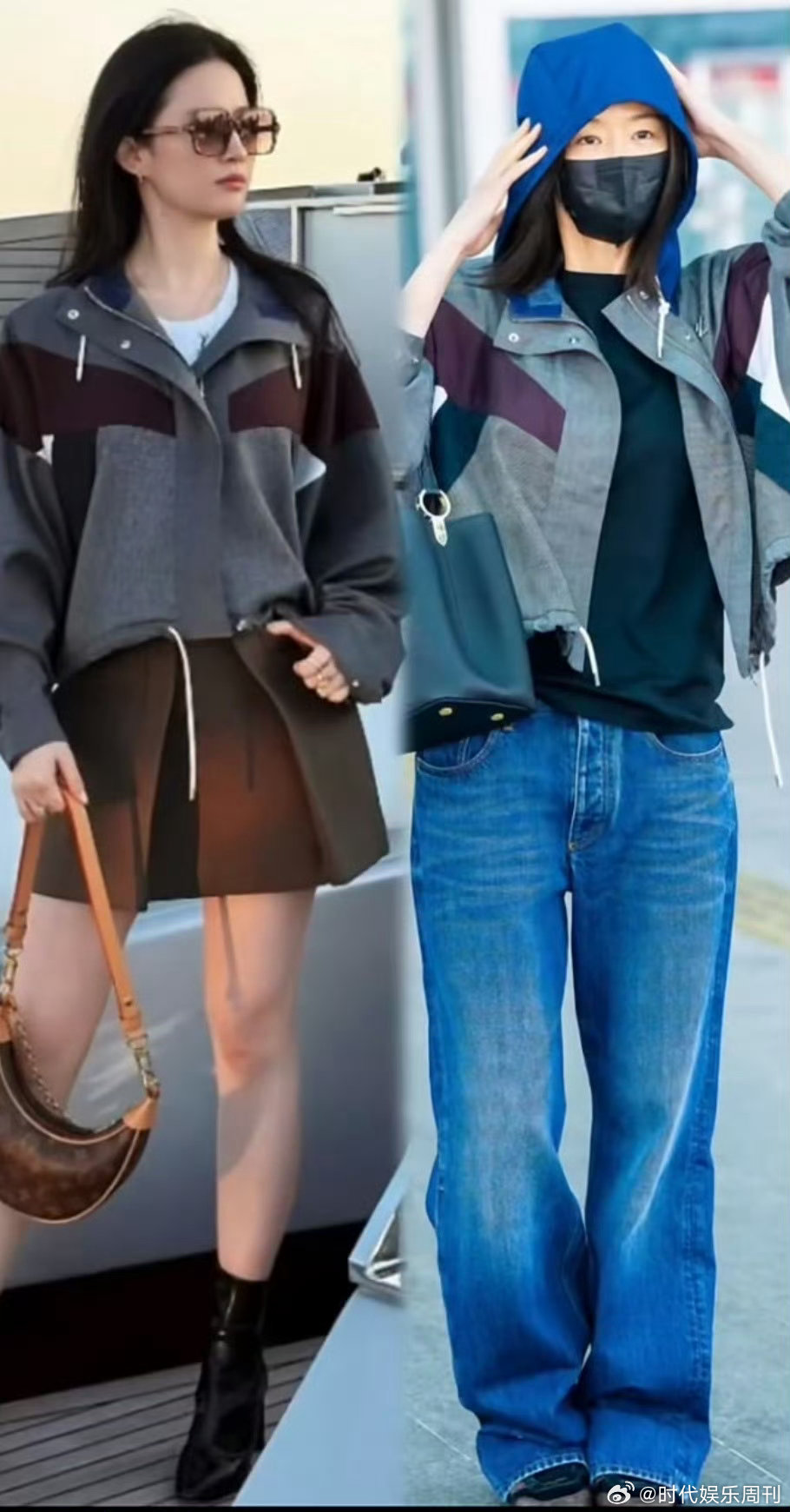 刘亦菲全智贤撞衫刘亦菲全智贤同款外套刘亦菲和全智贤撞衫啦！全智贤机场出发巴黎时