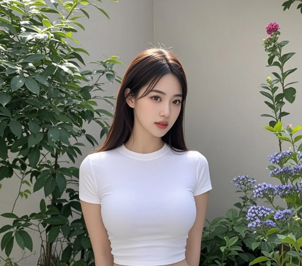 绣球花簇拥下，她是最美的风景