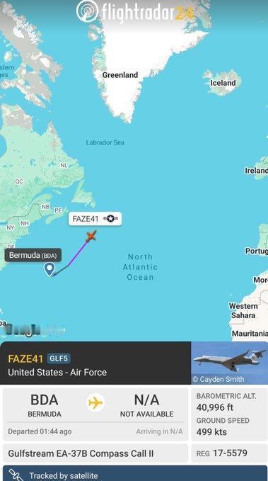 据报道，美国空军EA-37B“CompassCall”电子战飞机正飞往德国