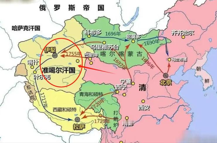 如果准噶尔不造反，那现在北疆很可能就是个独立的国家。如果大小和卓不造反，那现在南