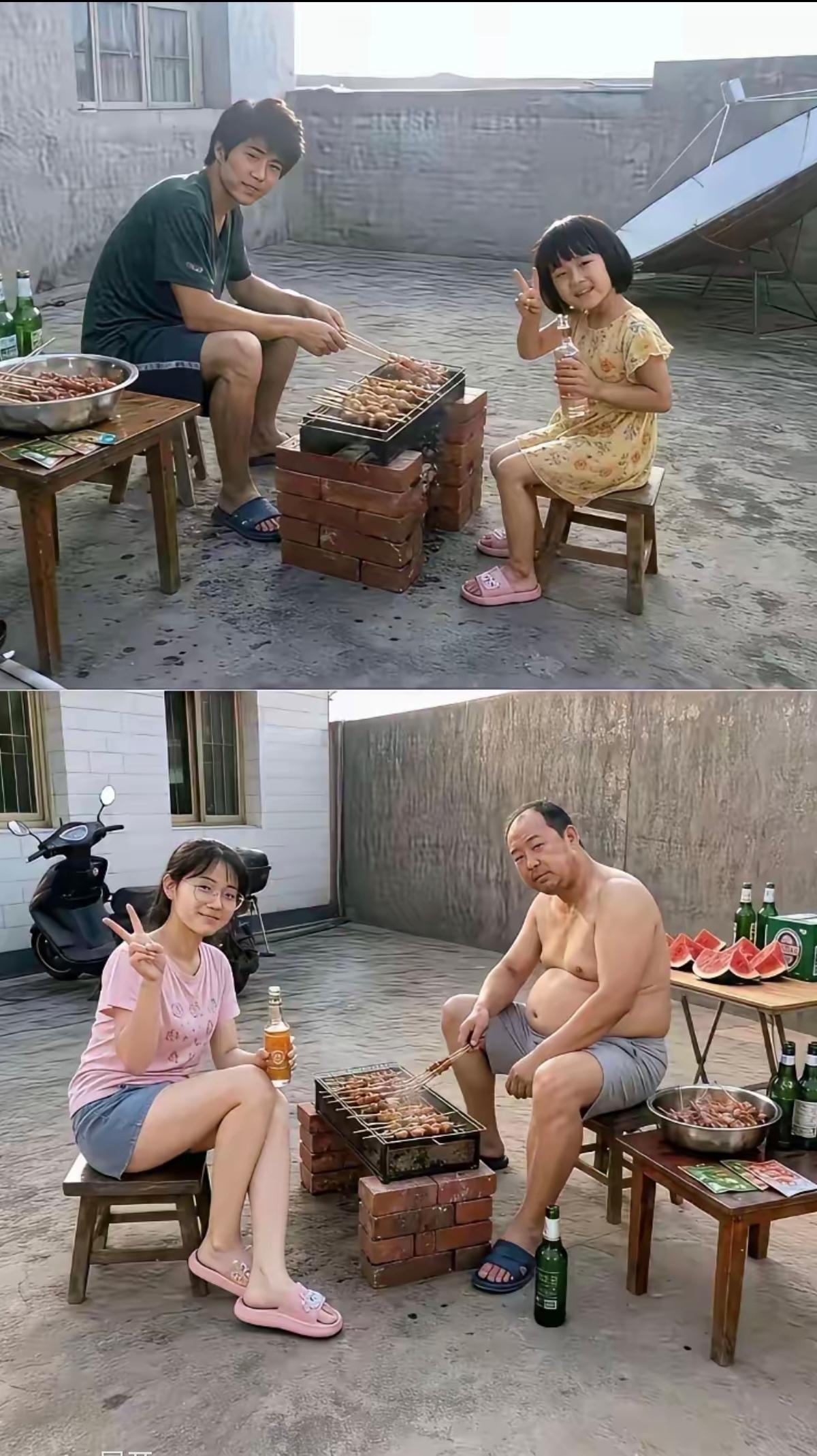 这个父亲变化好大呀。年轻时真帅。