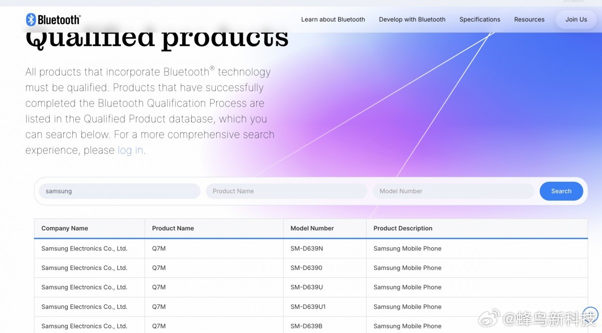 【三星三折叠手机现身蓝牙认证数据库，暗示将在全球多地区市场发布】三星Galaxy