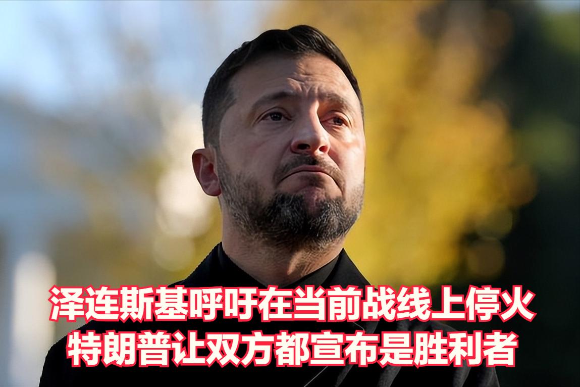 乌克兰总统泽连斯基呼吁在当前的战线上进行停火。他表示，他同意美国总统唐纳德·特朗