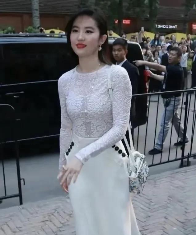 刘亦菲当然好看。她是骨相美，五官组合起来惊为天人。鼻子是标志性的驼峰鼻，侧颜弧度