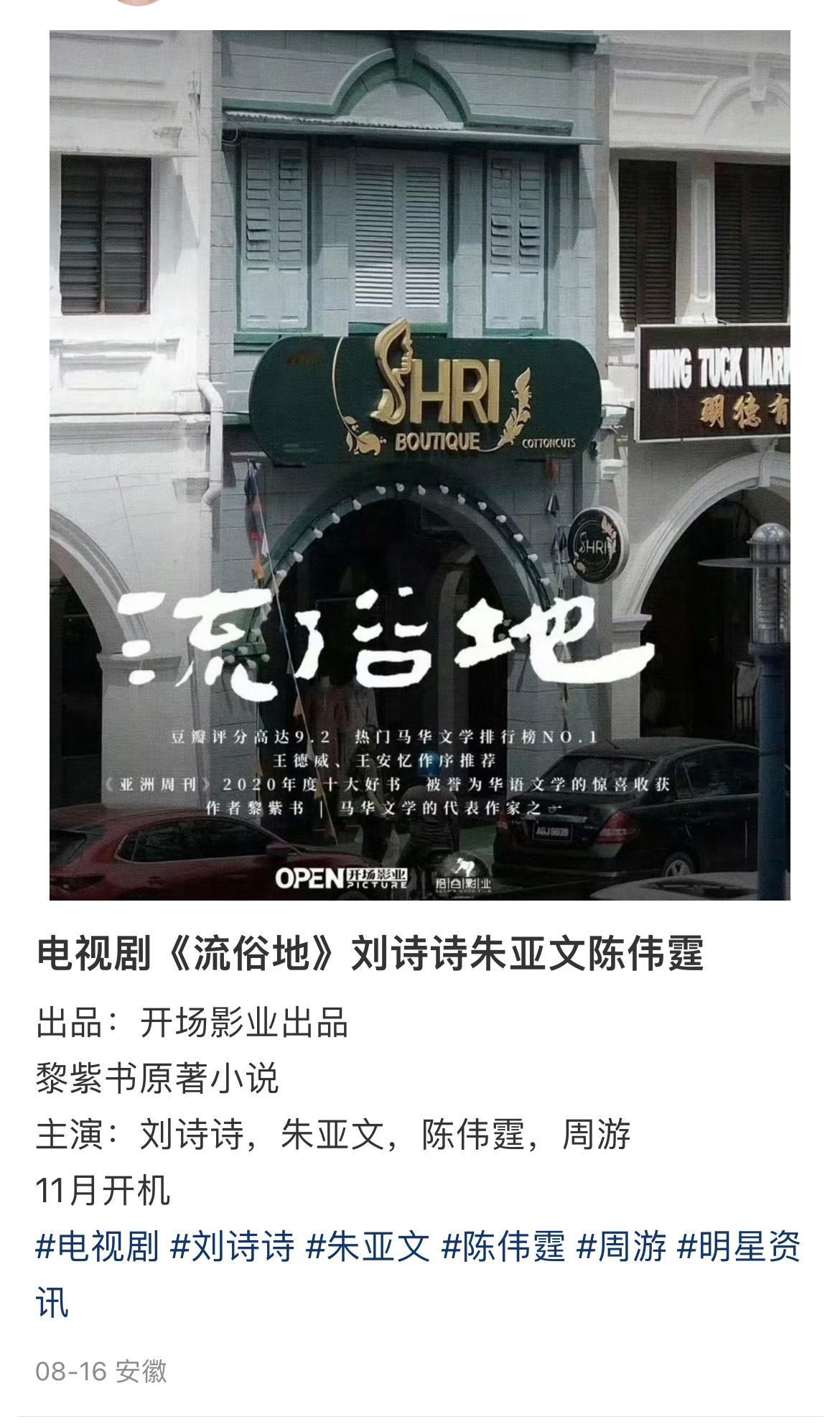 刘诗诗陈伟霆二搭大女主剧《流俗地》这🍉都传刘诗诗很久了[抠鼻]三分之一男主