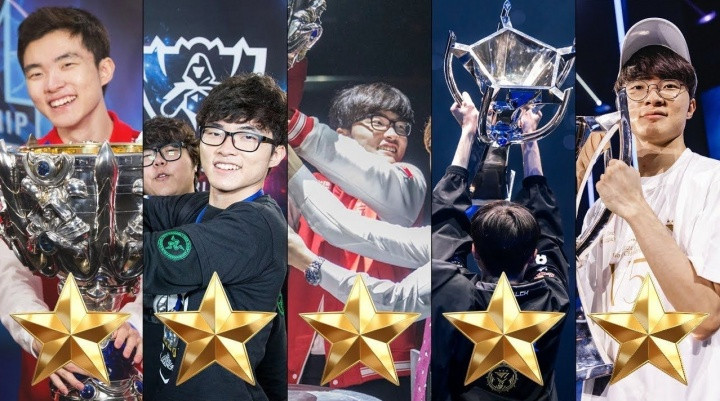 拿下第六冠并取得三连冠! Faker是唯一一位同时拥有三代S赛冠军奖杯的选手!