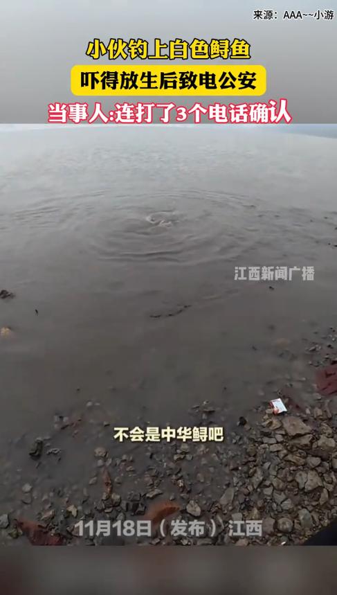 “笑不活了！”11月17日，江西九江，一男子在河边钓鱼时，好不容易钓上来一条鱼，