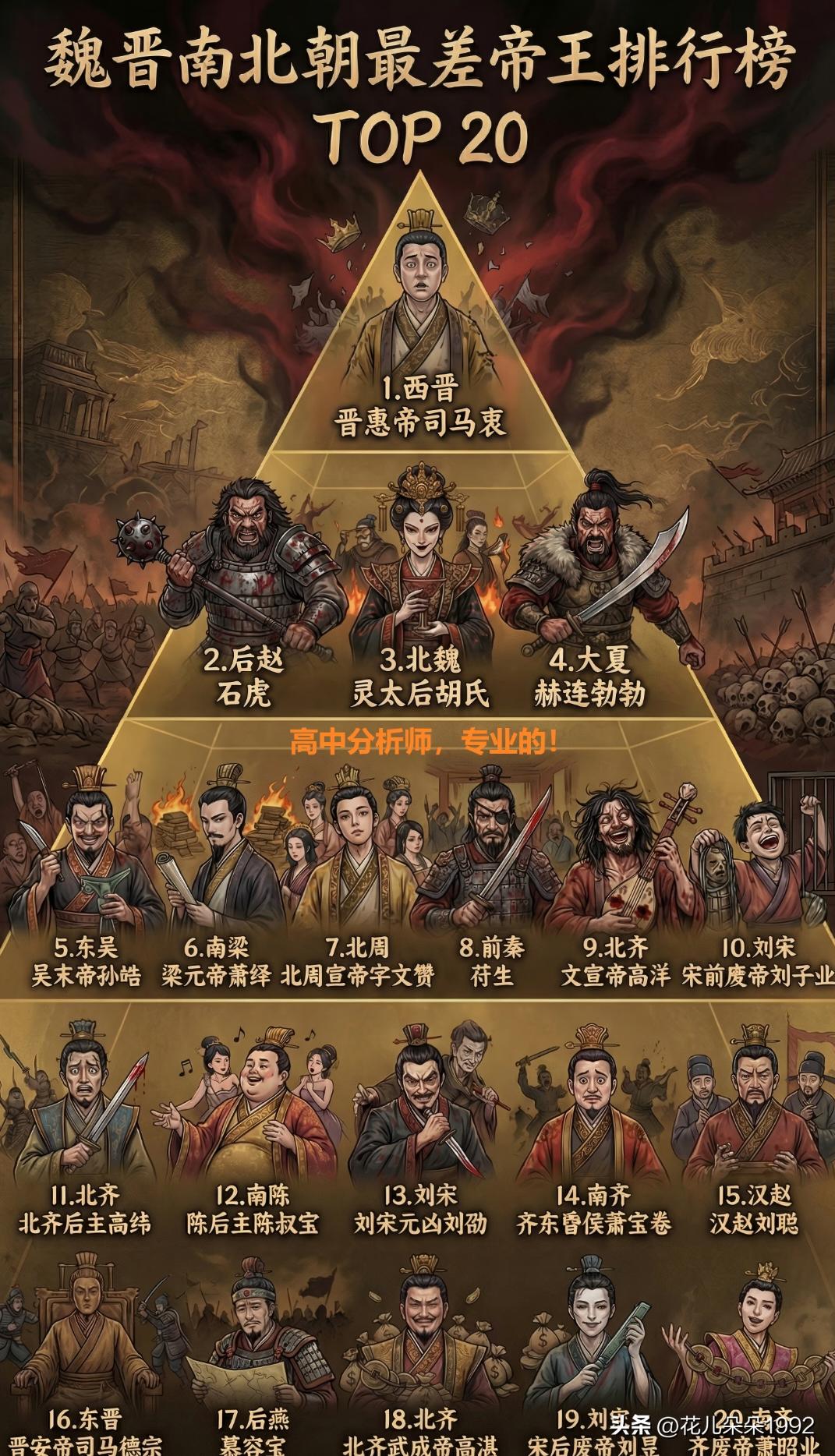 北魏这么多皇帝一个都没有，只上了个胡太后。当然北魏皇帝的缺点是寿命短。