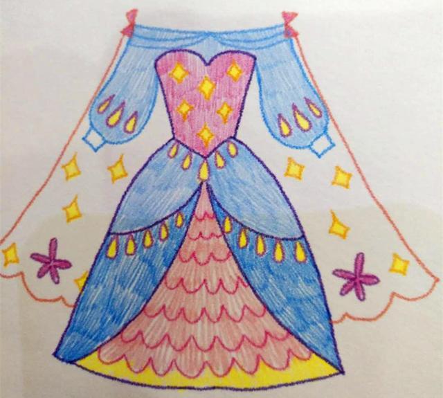 儿童画: 女儿喜欢的漂亮的公主画和公主裙