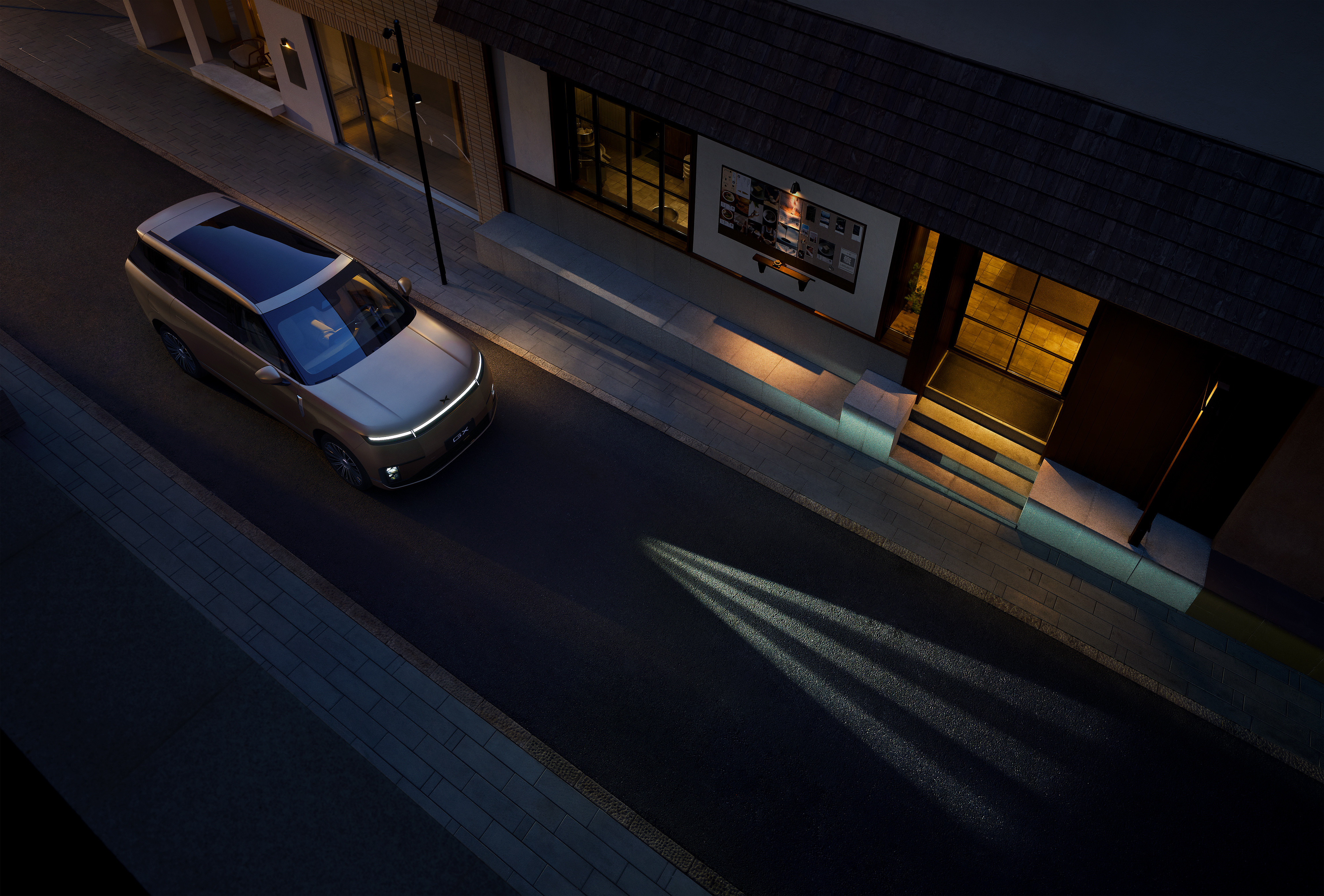 小鹏GX与华为强强联合，首发与尊界S800同款的AI数字投影大灯，将车灯从“照