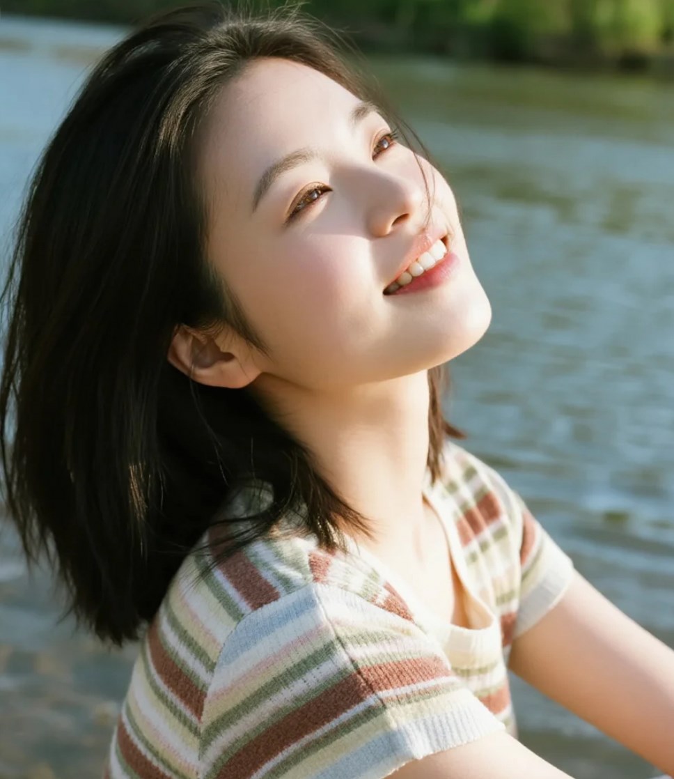美女的甜美姿态，让人心动不已