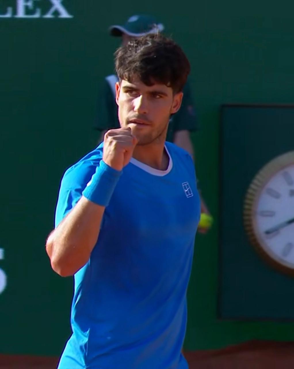 阿尔卡拉蒙特卡洛大师赛1/8决赛丢掉一盘，成功晋级北京时间20