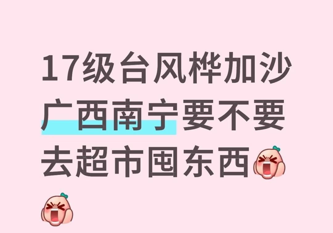 台风“桦加沙”要从广东那边吹到广西，人家广东放假的放假，囤食物的囤食物，超