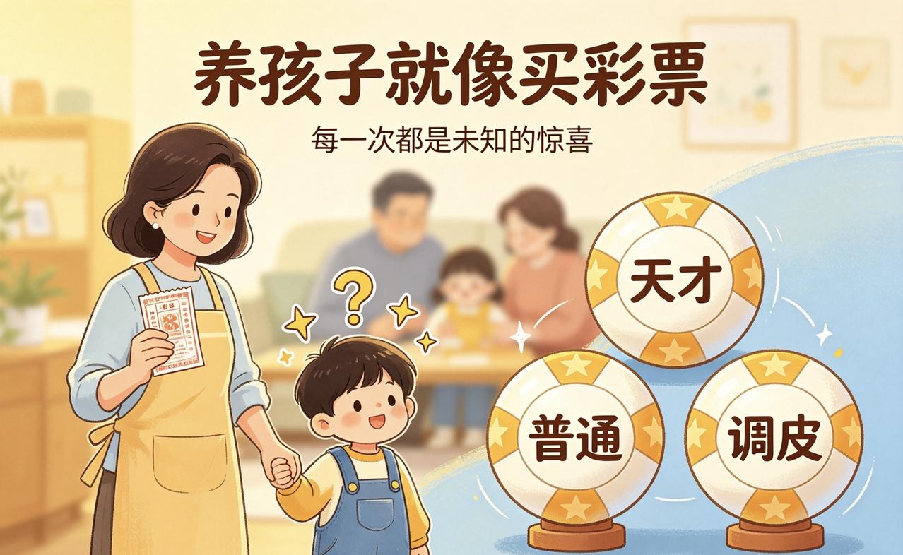 养孩子就像买“彩票”，别管你自己有多优秀，对孩子抱有多大期望，你的孩子可能就是平