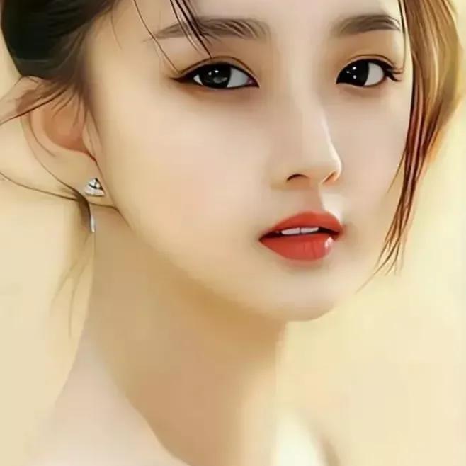 温柔甜美的少女，红唇轻启，散发着优雅的魅力。