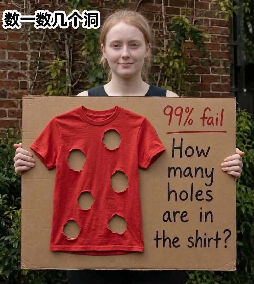 不细心的人肯定数不清有多少洞，你能数出多少洞来？