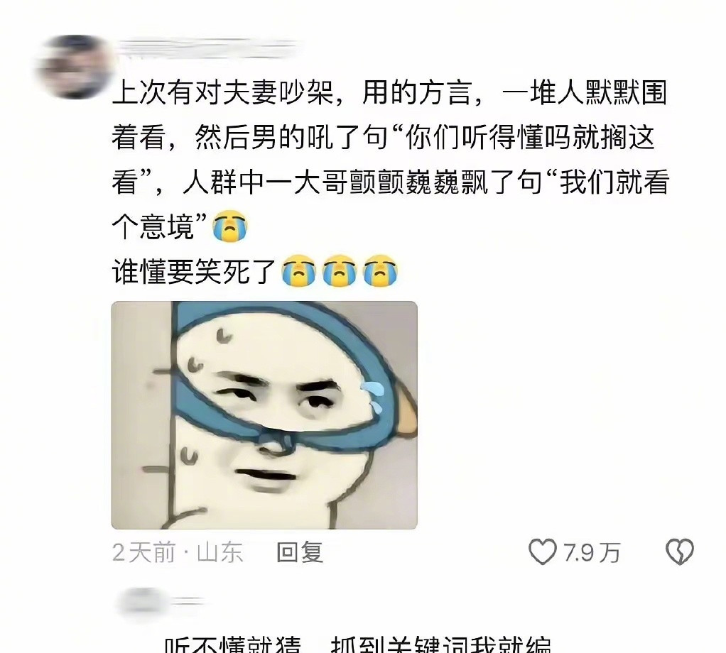 听不懂方言，可以感受一下气氛啊，很多人听不懂日语，也不影响看电影。