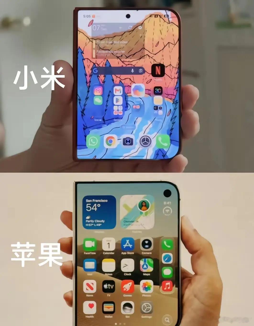 没想到有一天，苹果也会捡小米的剩饭吃，外屏跟小米18Fold简直就是一个模子刻出来的，都是一边直角，