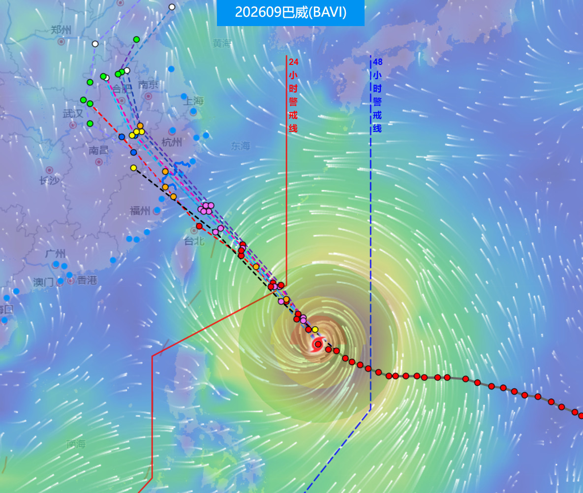 台风巴威最新路径来了大概率11号浙江温州登陆了，巨型台风这规模太恐怖华东瑟瑟发抖