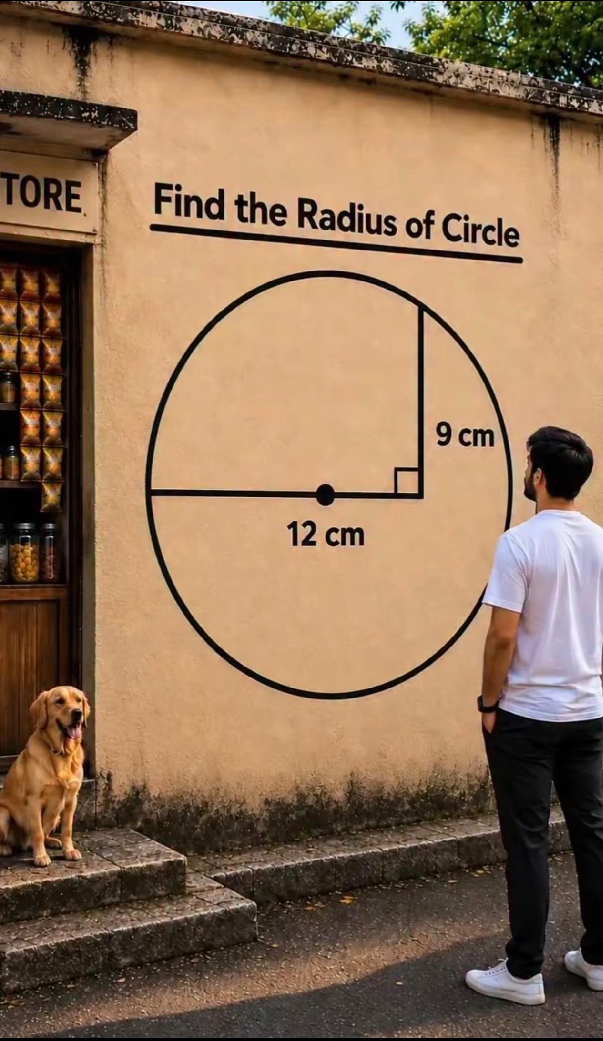 一道数学思维题，半径是多少cm？