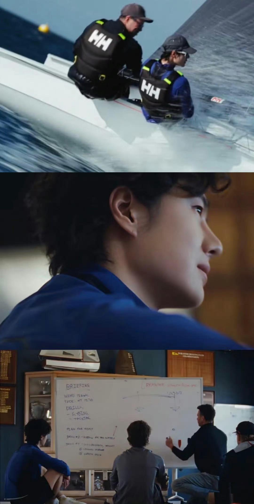 和王一博合作过的，就没有不夸的[赞]！王一博海丽汉森户外航海大片新西兰项目制片