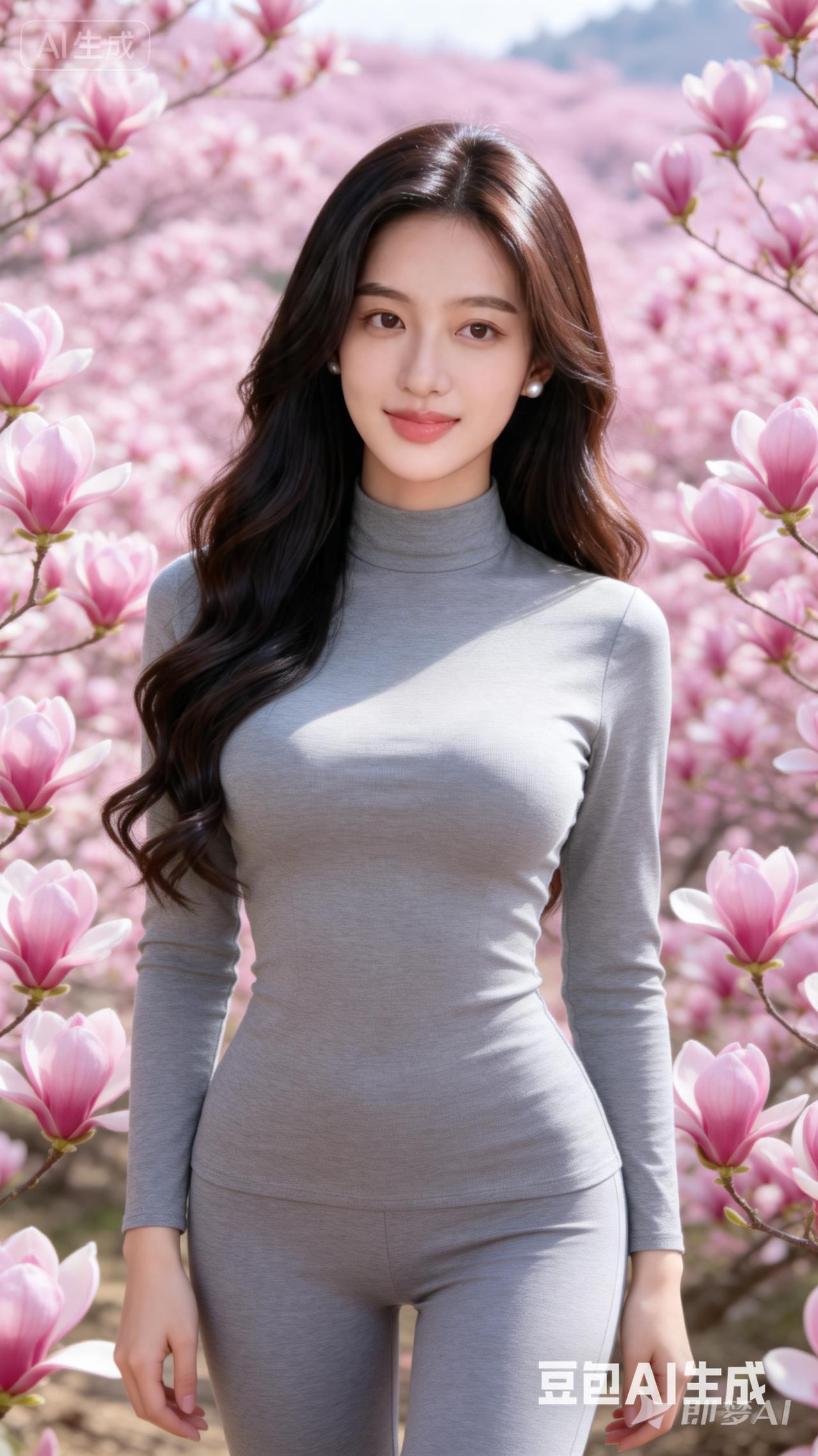 花间美人笑，春风满面生。