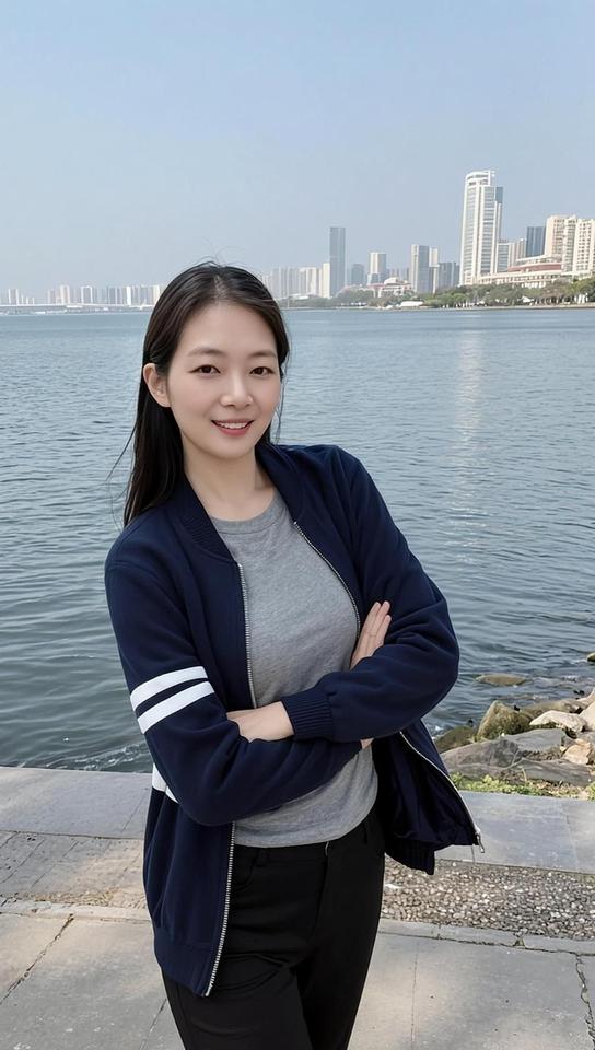 AI湖畔生活照甜系女孩穿搭优雅气质女神今日分享