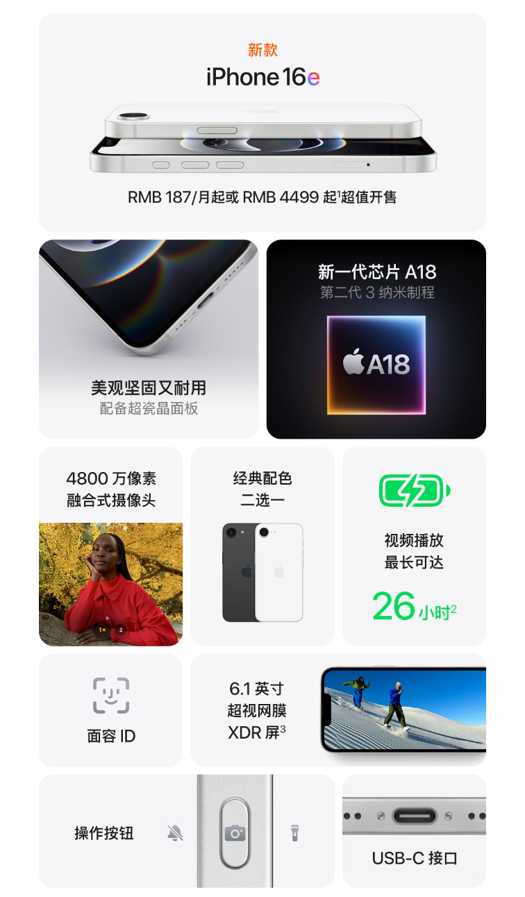 iPhone16e定价4499元起听说就是iPhone14的屏幕和外观，i