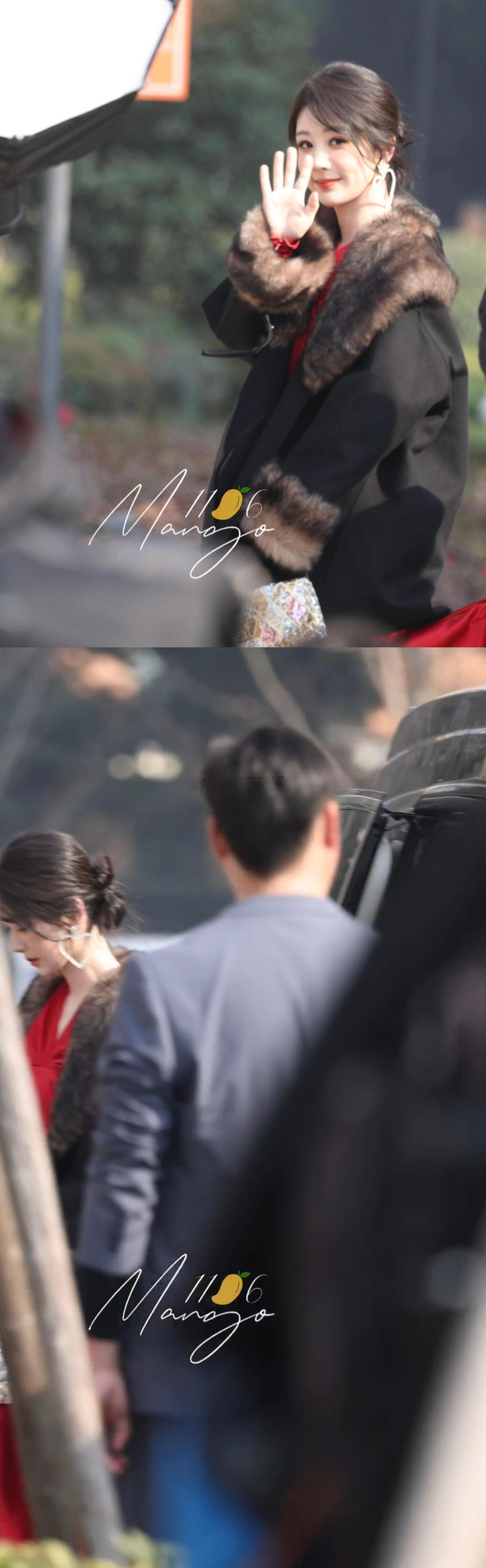 杨紫出席华伦新春活动红裙真的好美都让让，华伦公主来了！