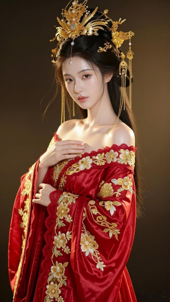 在穿搭上如何穿出高级感?“穿越时空的古典美人，红衣金饰，惊艳绝伦！”🌟👗?