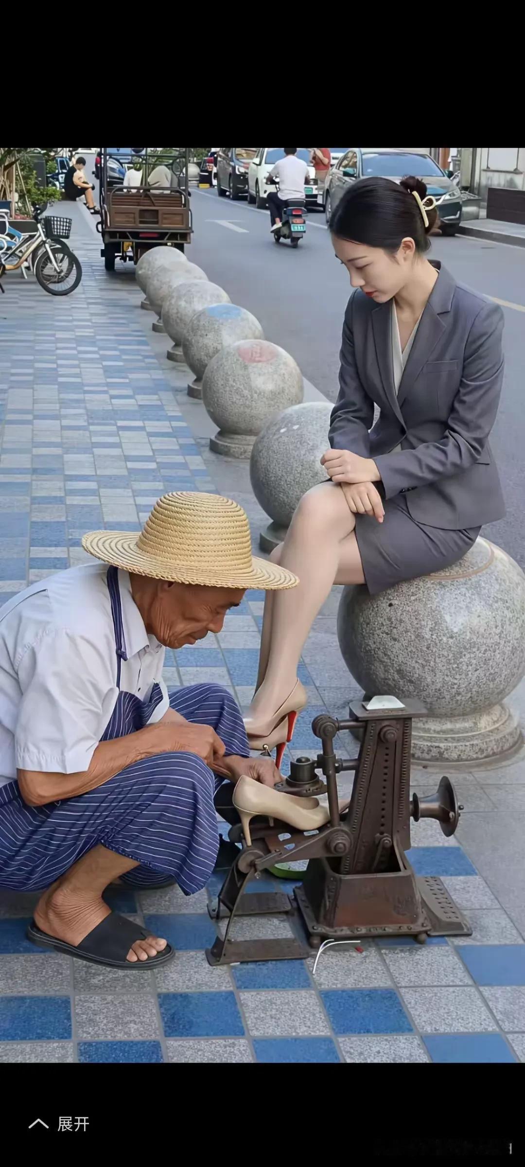 这样的修鞋匠，现在已经不多见了。