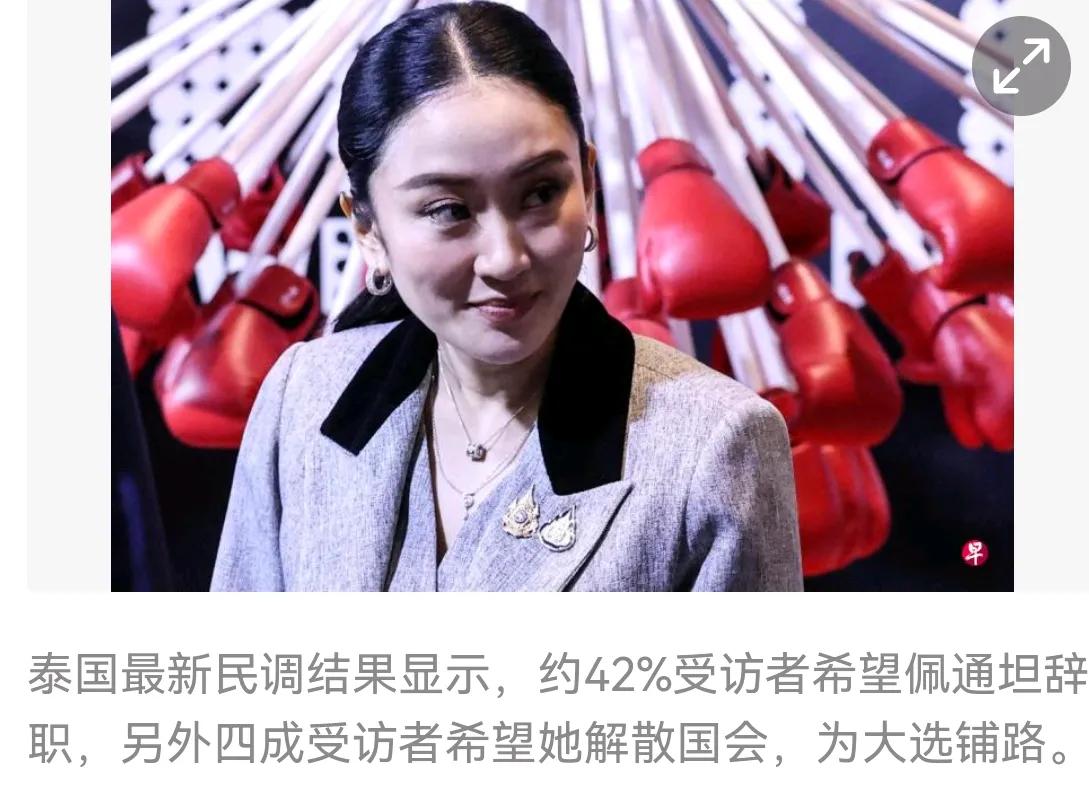 佩通坦的去向基本已经确定，泰国八成民众希望佩通坦政府下台。泰国媒体最新的民意调查