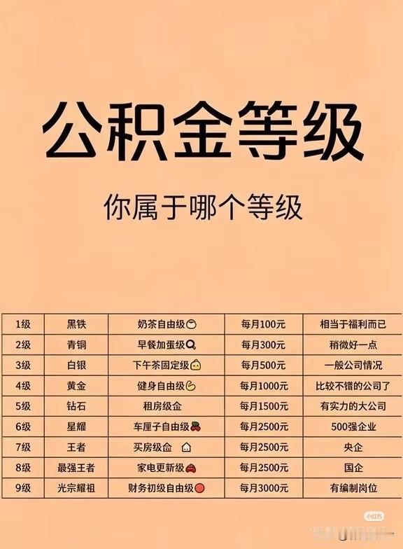 看看你的公积金属于什么段位？不会没有吧