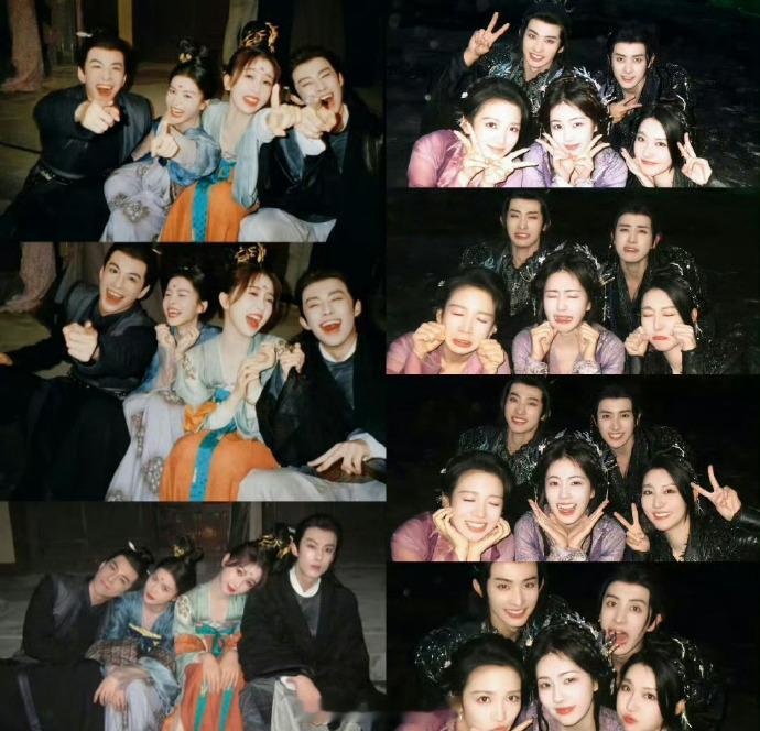 有人发现白鹿、王星越唐宫奇案剧宣双人共创视频pose和虞书欣、何与双轨剧宣期间发