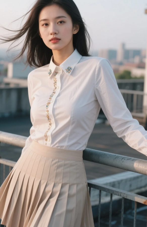 发梢扬起的刹那，整个宇宙都成了她思考的背景板