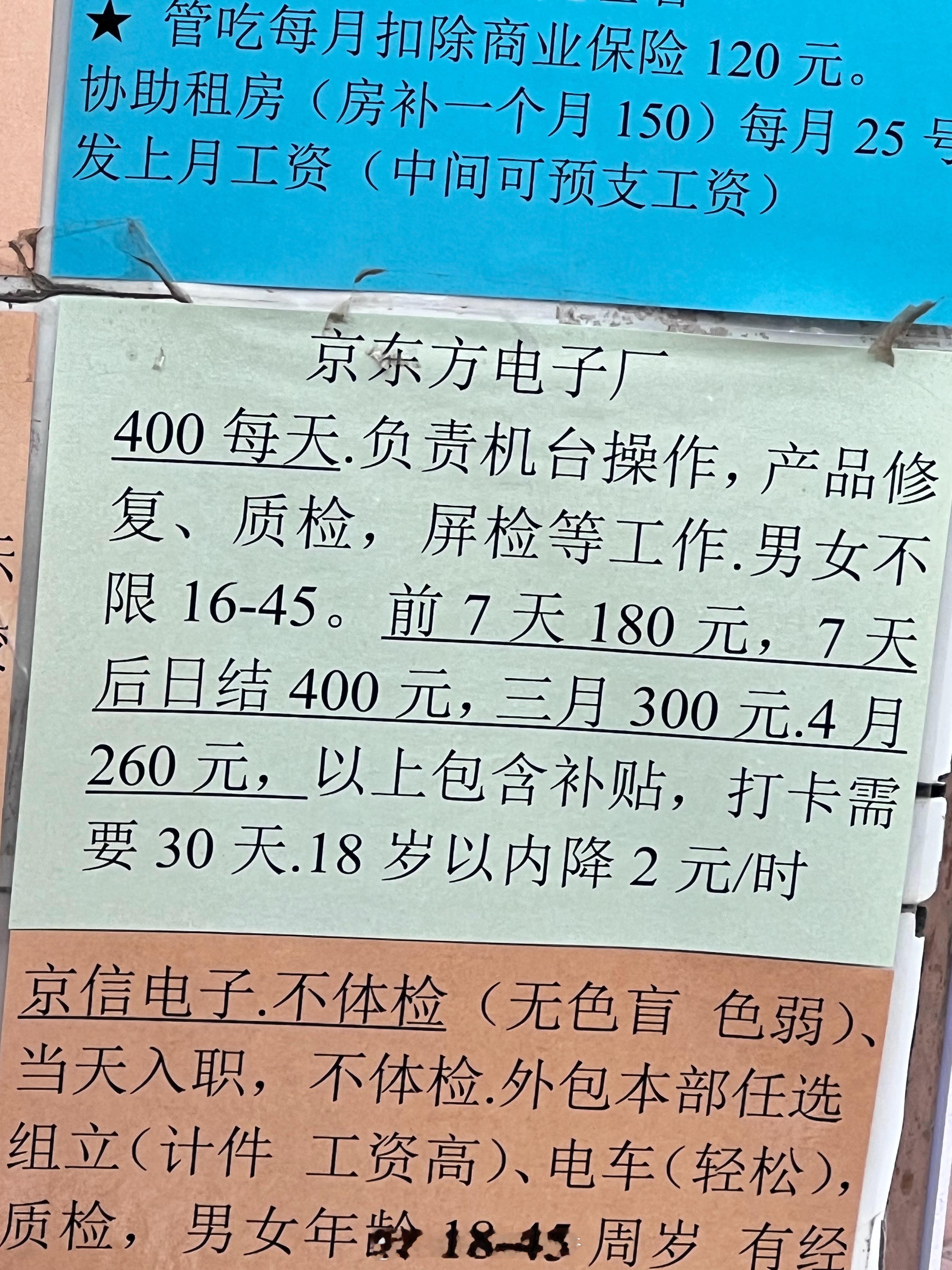 纵观一整面招工信息，就这个有点意思，有点怀疑这个一天400，都干什么[？？？][疑