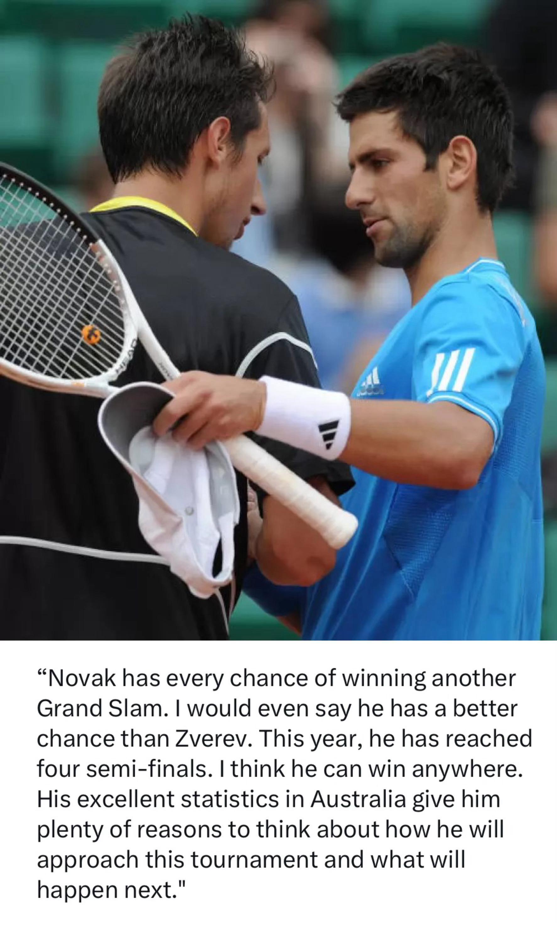 乌克兰刺儿头斯塔霍夫斯基向来谁都不服，但一直不吝把最高评价献给德约。关于德约能否