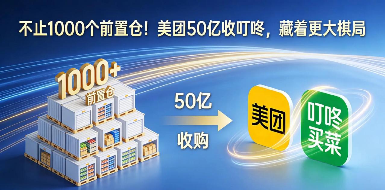 2026年2月，美团突然出手，以约50亿元拿下叮咚买菜中国业务，瞬间搅动即时零售