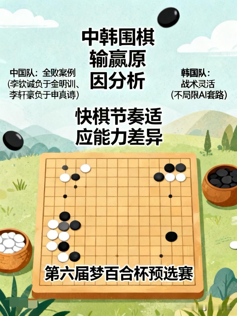 中韩在围棋领域各有输赢，原因复杂。就拿近期比赛来说，中国队有全败的时候，像李钦诚