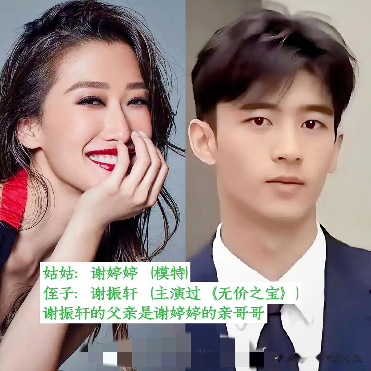 隐藏的亲人关系，娱乐圈知名明星姑侄大合集 姑姑谢婷婷&侄子谢振轩​姑姑欧