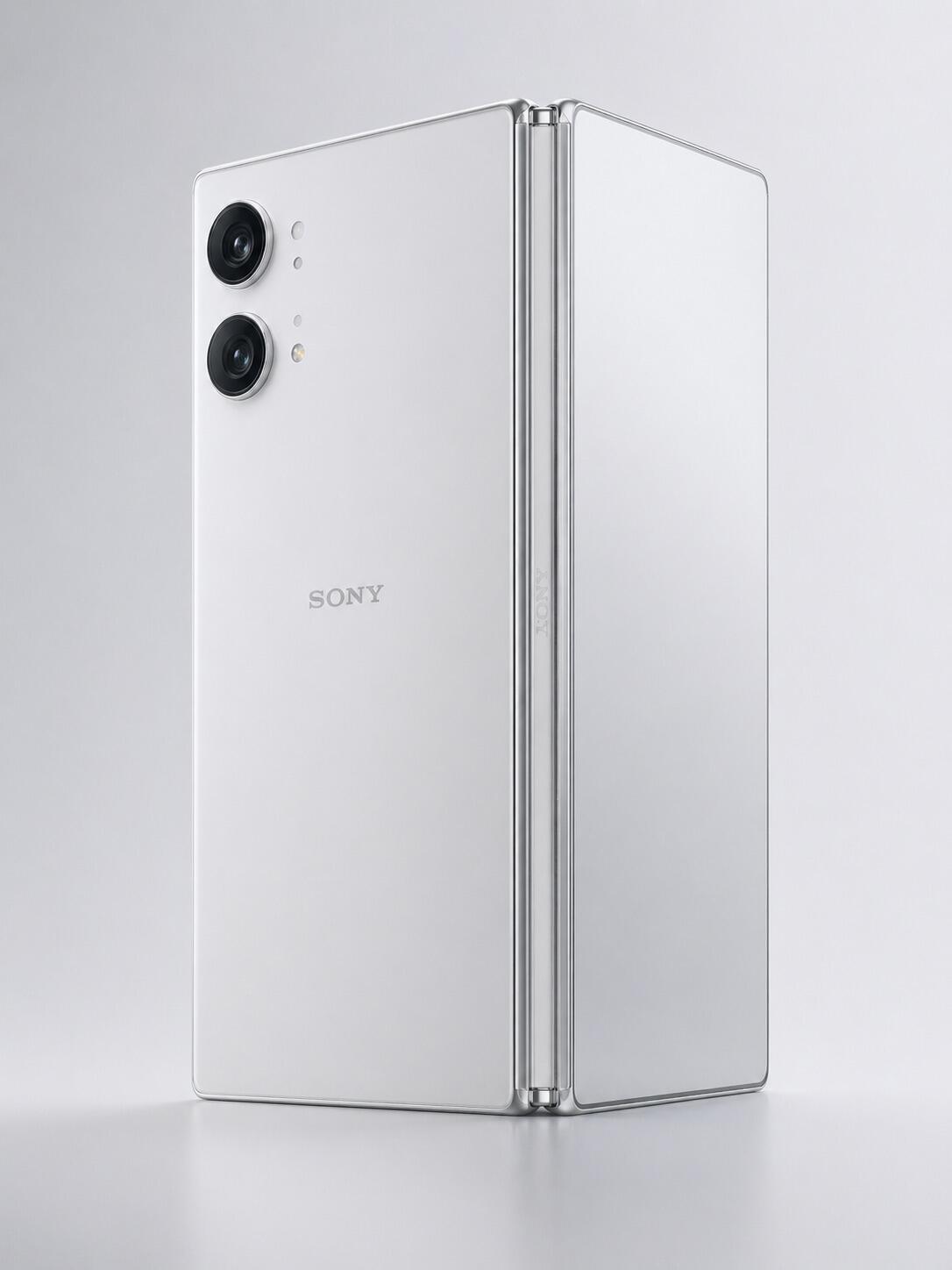 这组索尼XperiaFold的概念设计图，展现了索尼工业设计一贯的“冷峻、