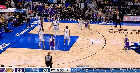 魔术叫出暂停！湖人28-20领先！湖人vs魔术