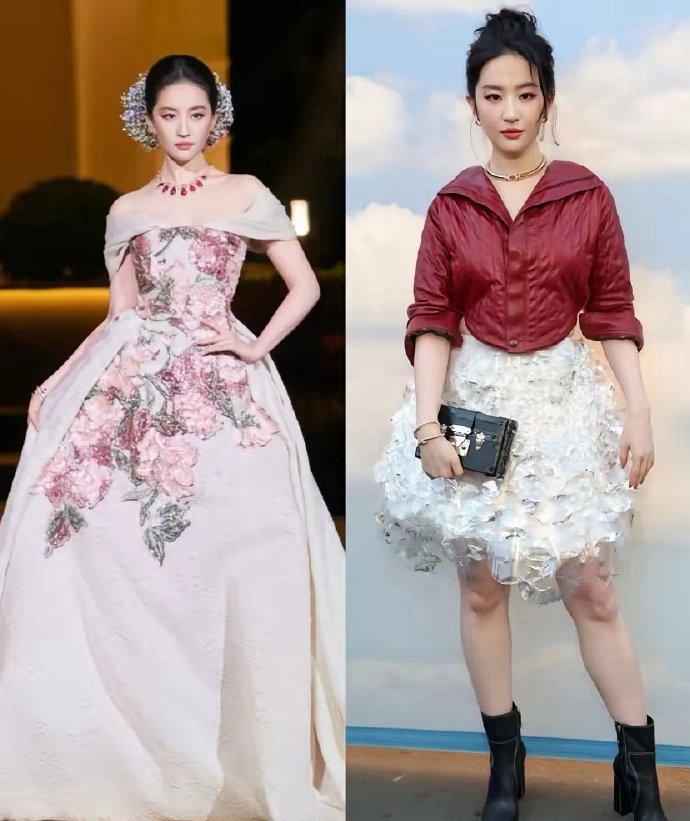 刘亦菲在国内和国外完全两种状态啊!她这切换真像开了“双面滤镜”,国内红毯上她美得