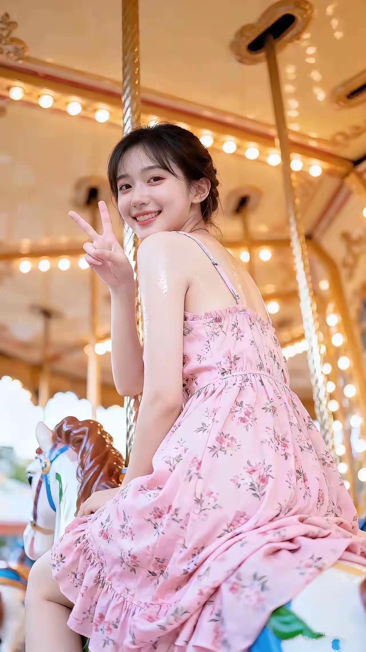 旋转木马上的甜美少女，粉裙飘飘，微笑如花🌸✨“孩子”用你们方言怎么说0基础练