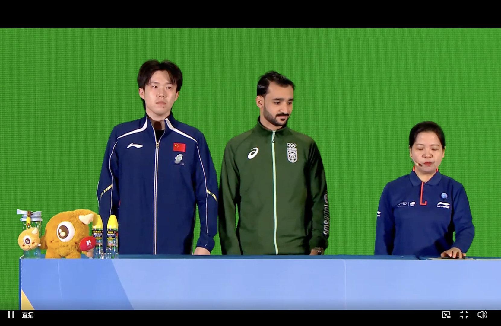 王楚钦亚洲杯男单1号种子海口亚洲杯抽签仪式，王楚钦作为男单1号种子，进入第一小