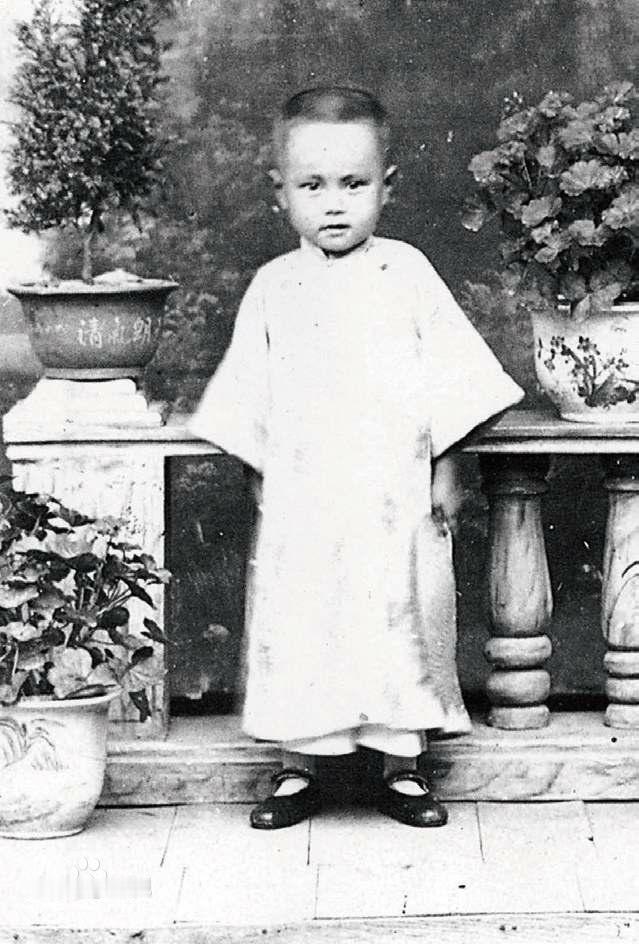 这是4岁的杨振宁，在合肥。这一年，是1926年，他父亲在美留学。6岁时，父亲