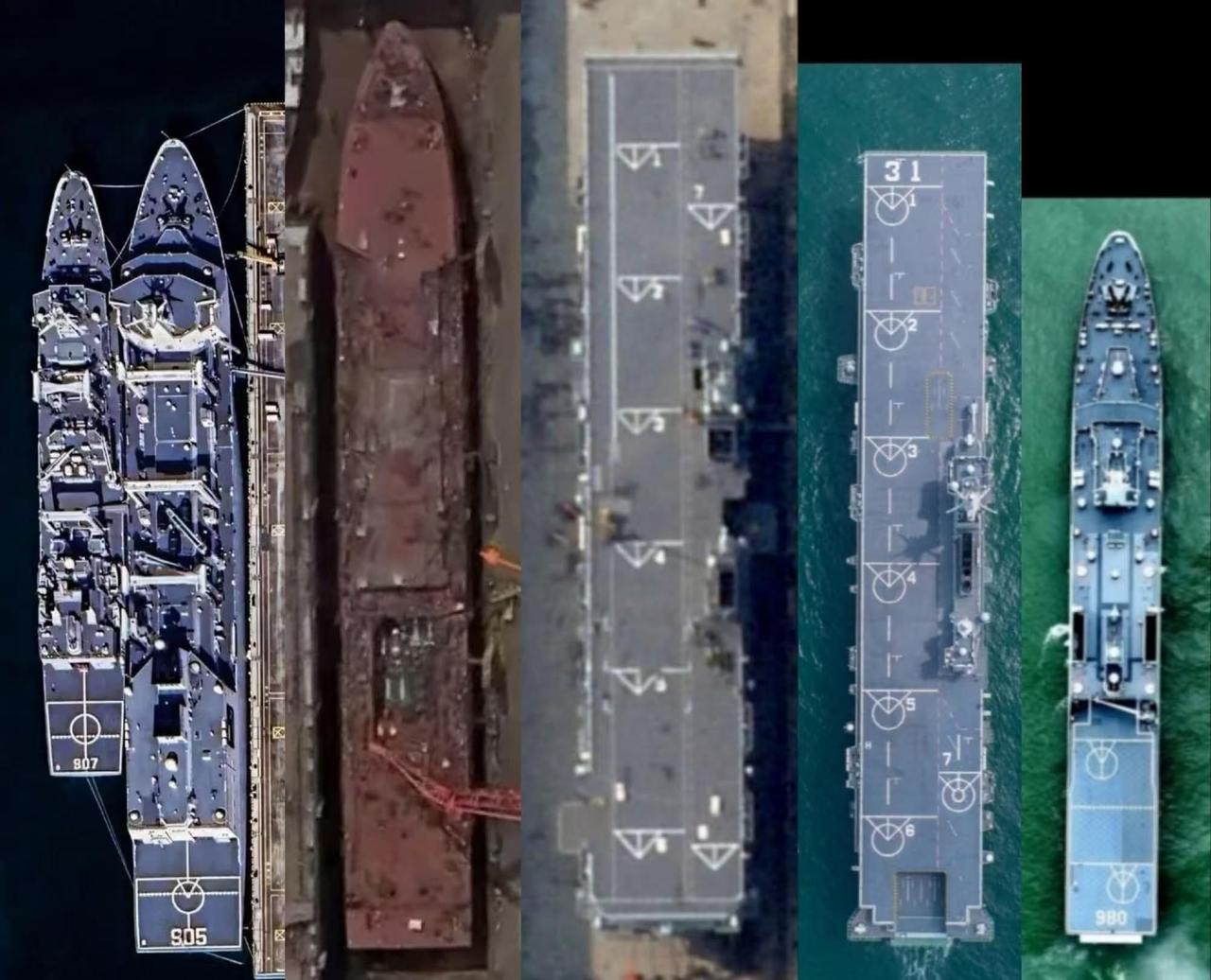 对比新超大补给舰和海军现役其他军舰，从长度上看不仅远超过2万多吨的903A和4.