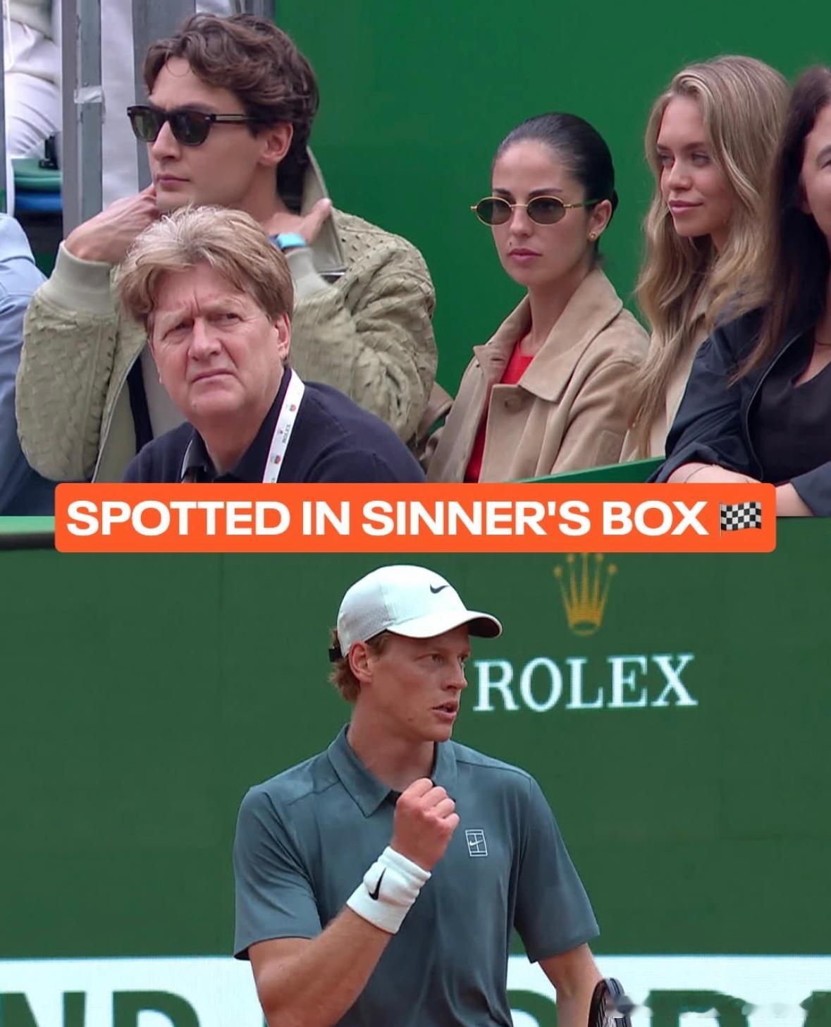 乔治·拉塞尔x扬尼克·辛纳蒙特卡洛大师赛1/4决赛辛纳和阿利亚西姆的比赛，F1梅